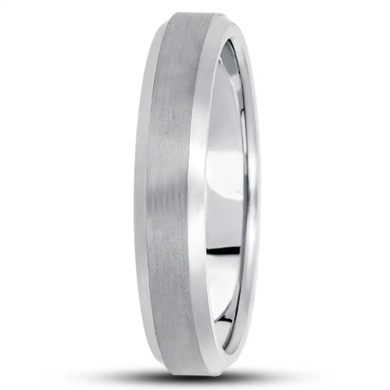 10K white gold 5mm. satin basic-carved-wedding-bands - alternate view 10