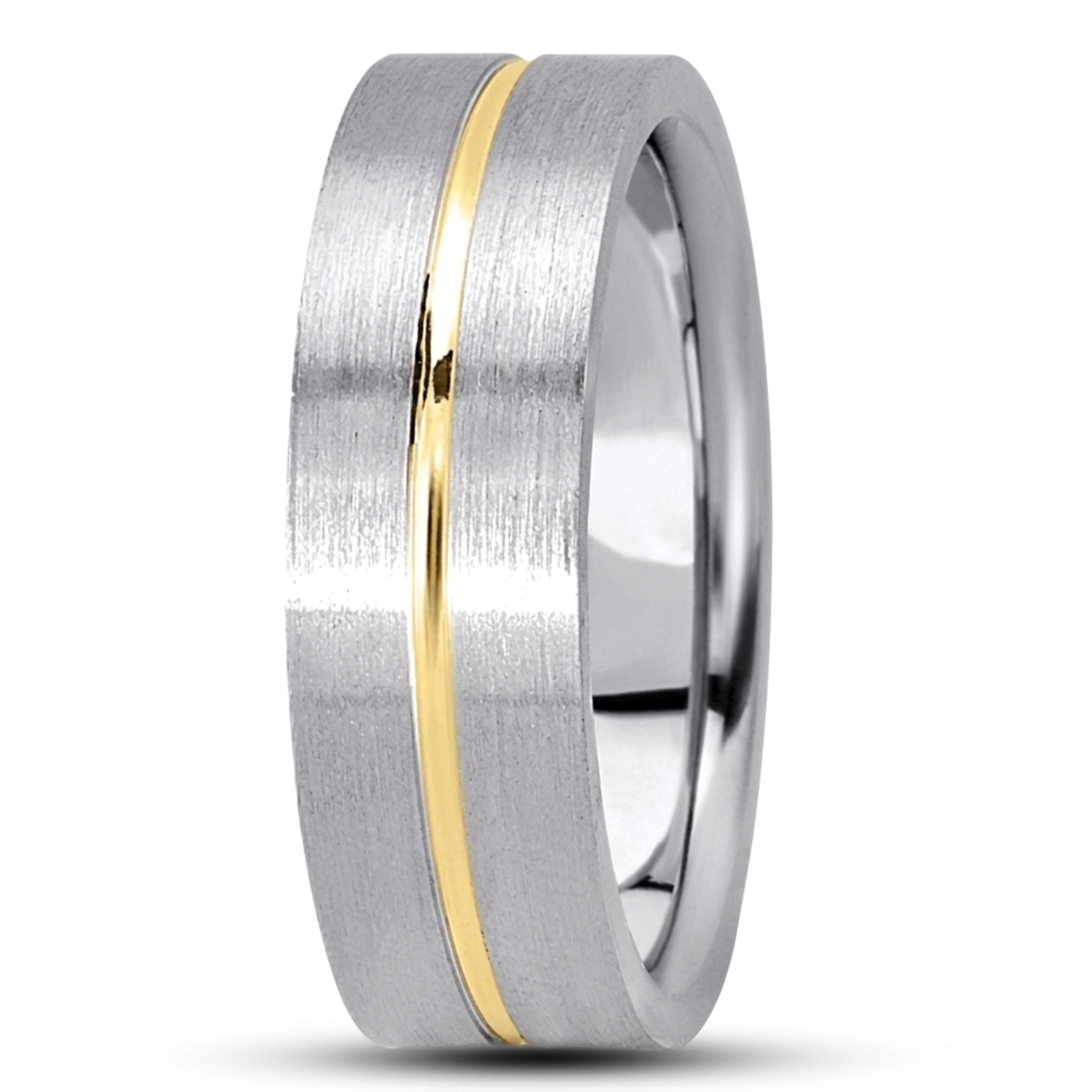 10K white-yellow-white gold 7mm. satin basic-simple-wedding-bands - alternate view 2