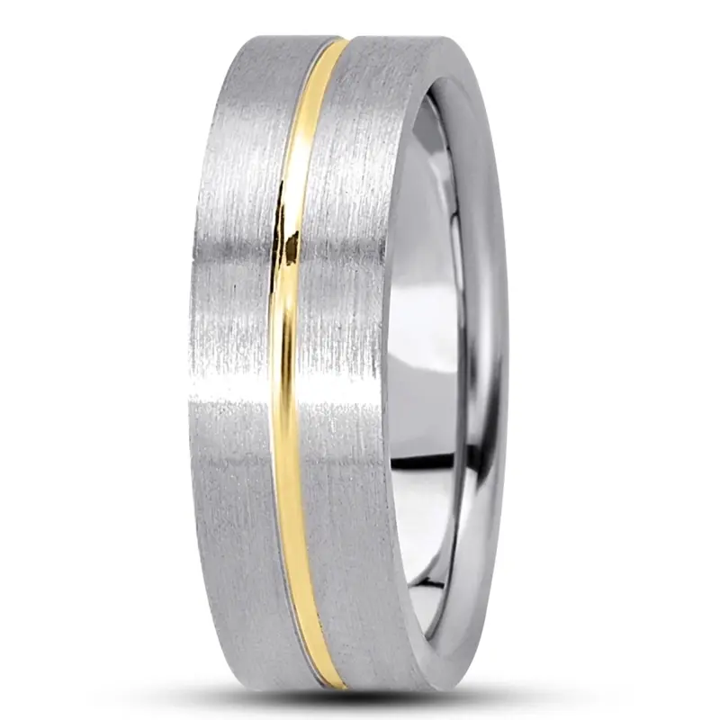 10K white-yellow-white gold 7mm. satin basic-simple-wedding-bands - alternate view 2