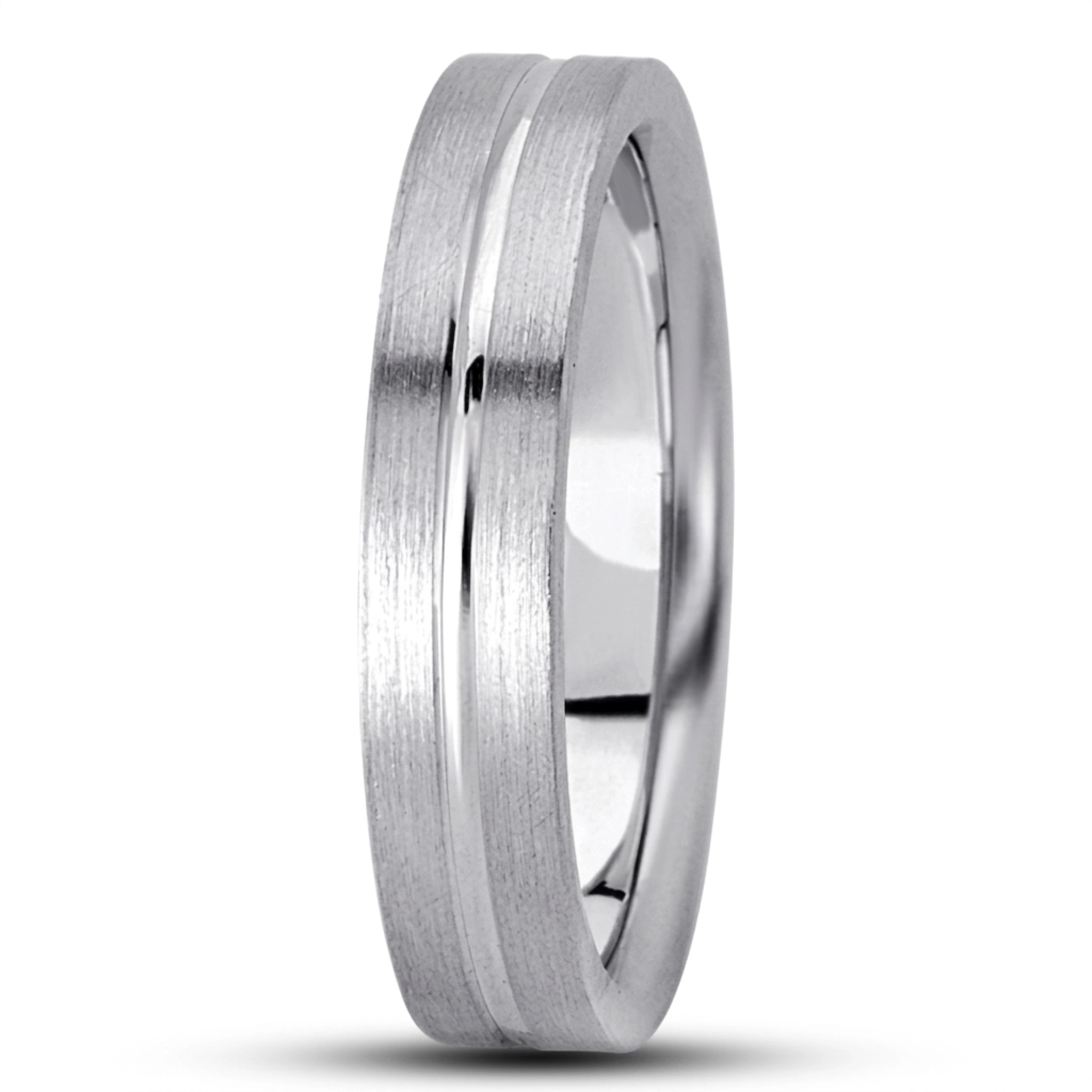 10K white gold 5mm. satin basic-simple-wedding-bands - main view