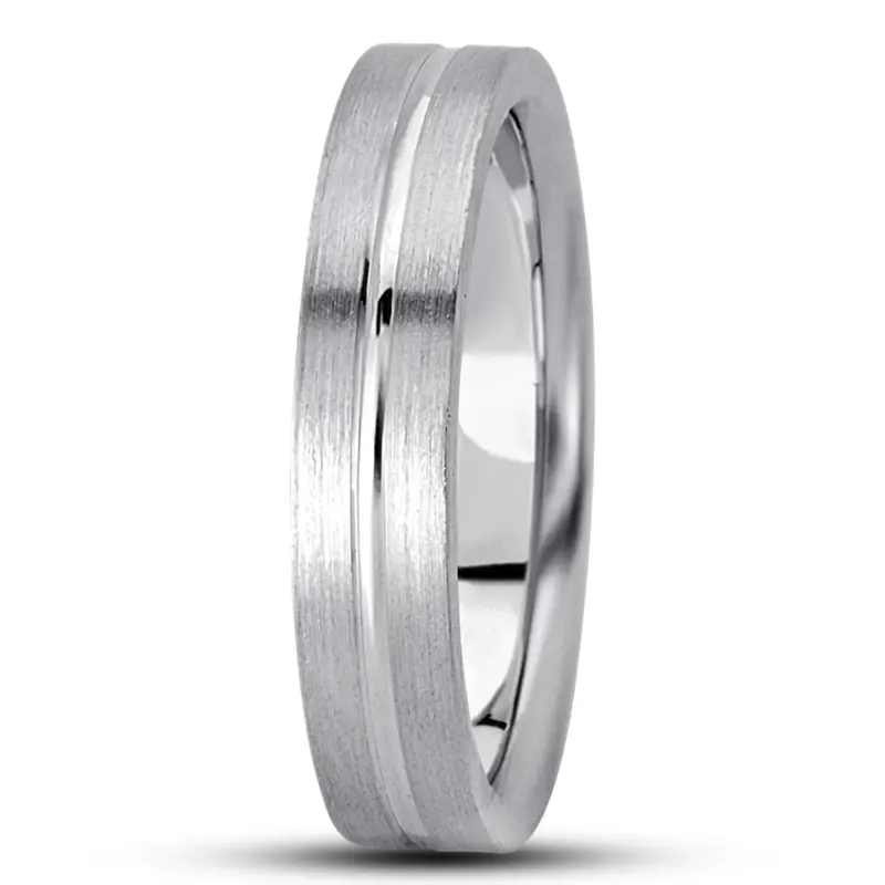 10K white gold 5mm. satin basic-simple-wedding-bands - main view