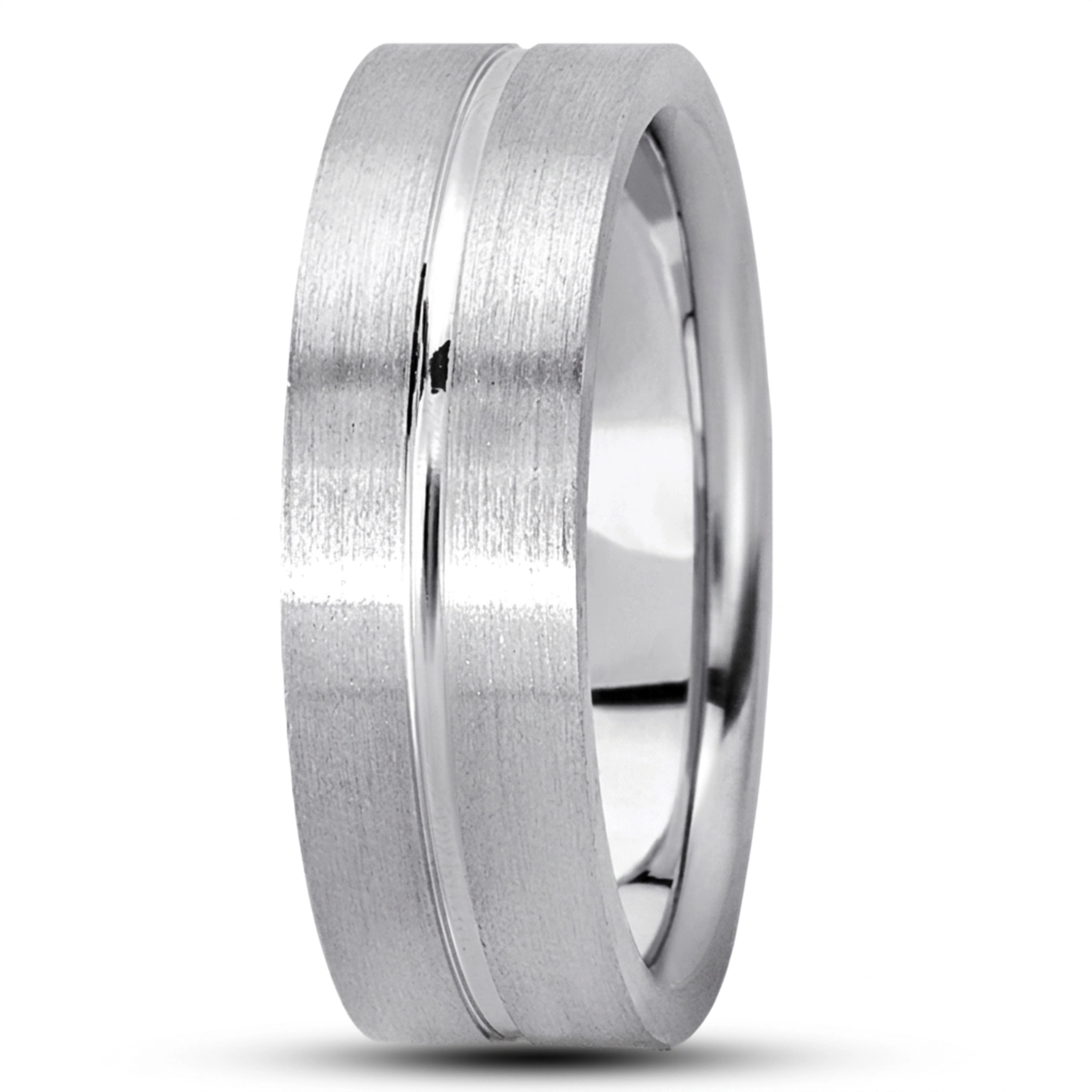 10K white gold 7mm. satin basic-simple-wedding-bands - alternate view 4