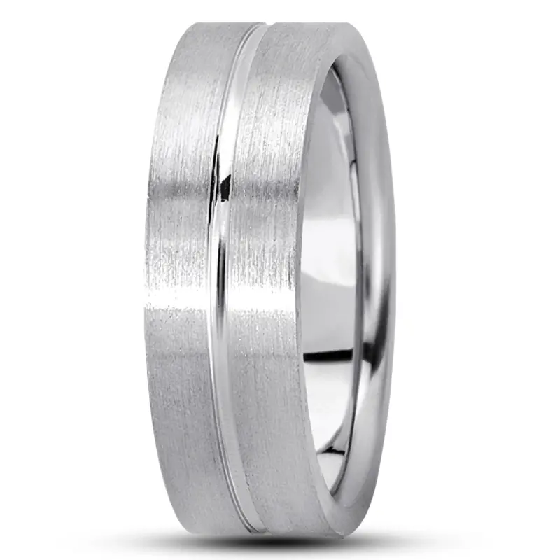 10K white gold 7mm. satin basic-simple-wedding-bands - alternate view 4