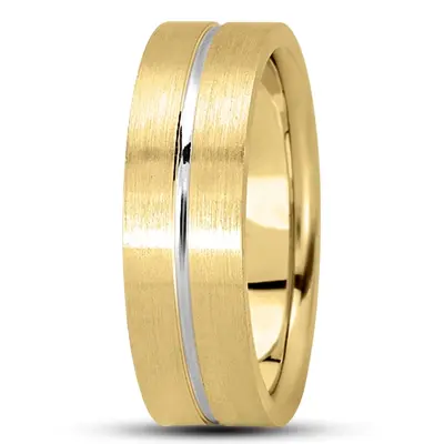 10K yellow-white-yellow gold 7mm. satin basic-simple-wedding-bands - alternate view 3 thumbnail
