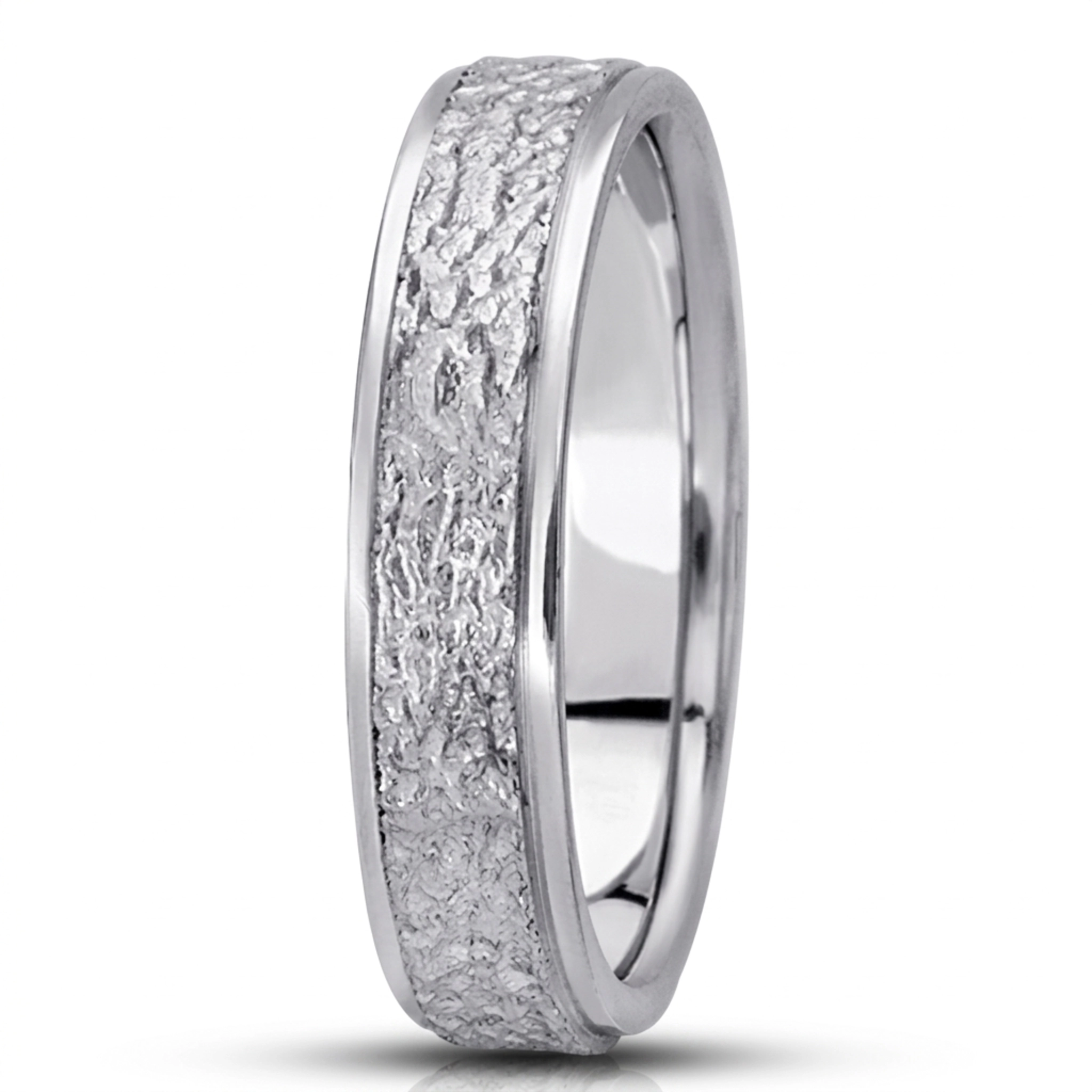 10K white gold 5mm. same as picture diamond-carved-wedding-bands - alternate view 5