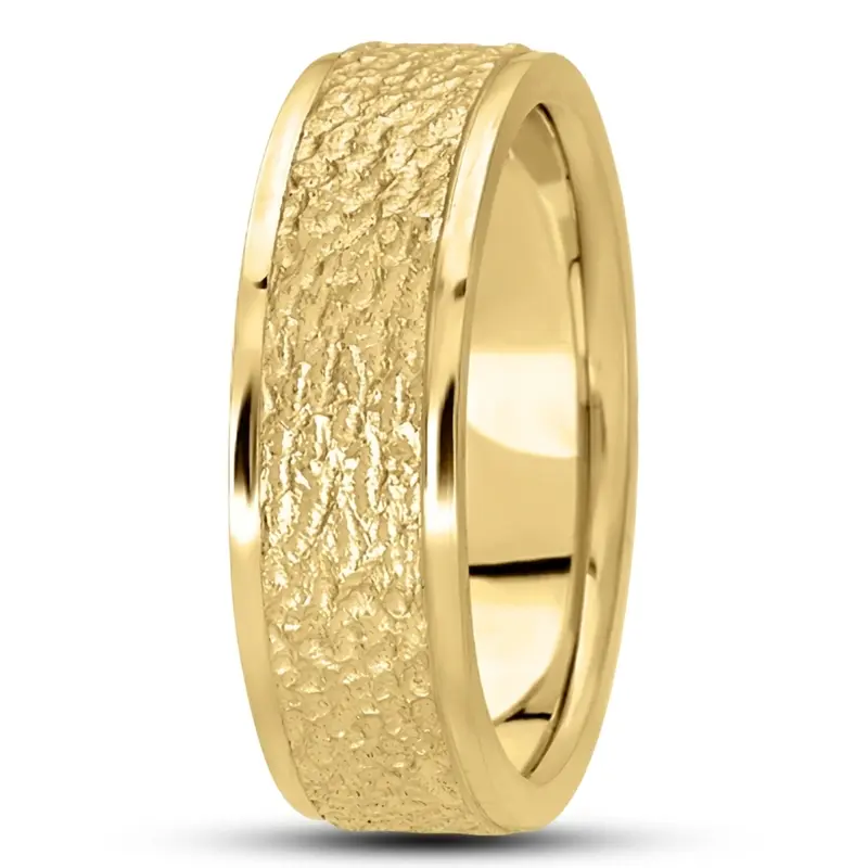 18K yellow gold 7mm. same as picture diamond-carved-wedding-bands - alternate view 8