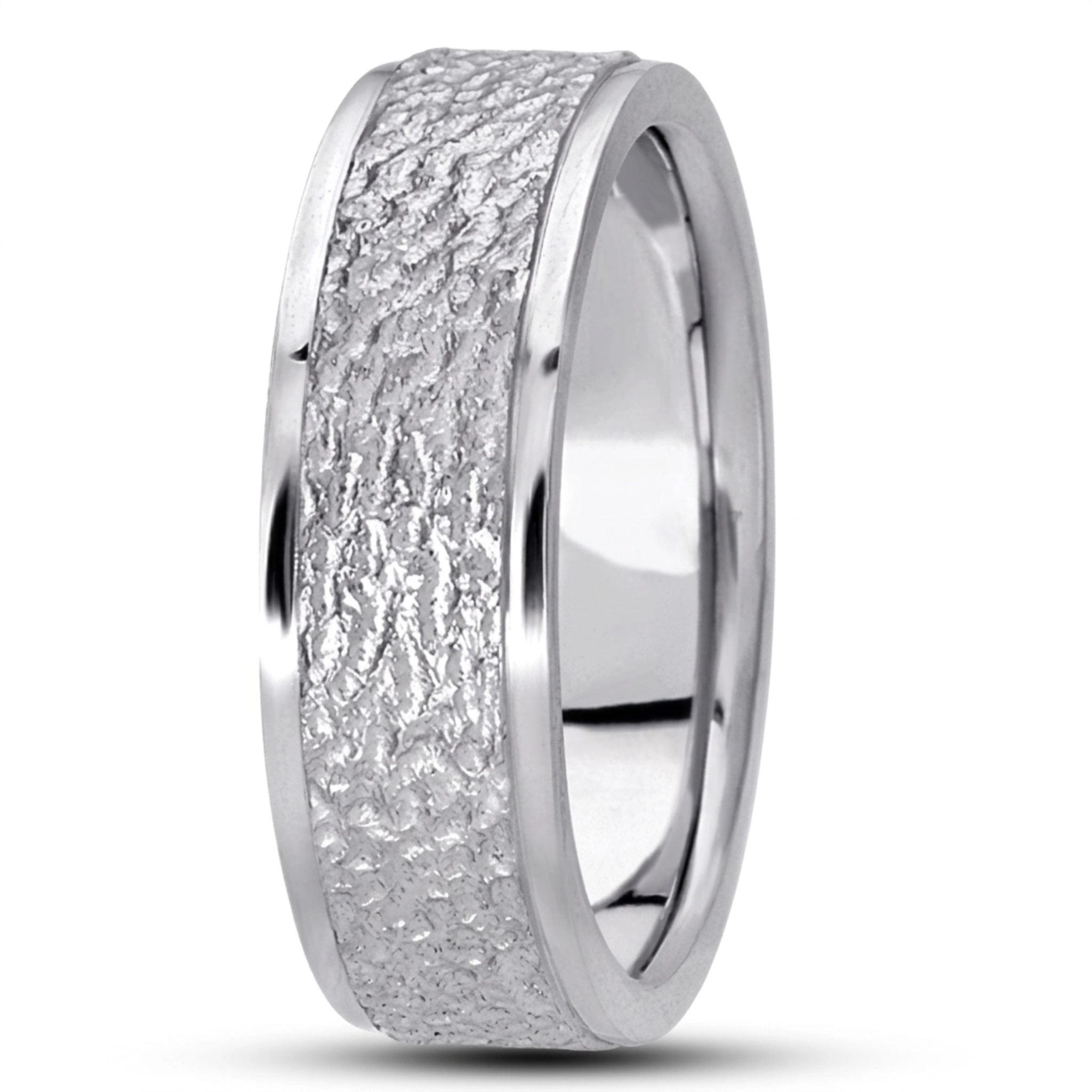 10K white gold 7mm. same as picture diamond-carved-wedding-bands - alternate view 7