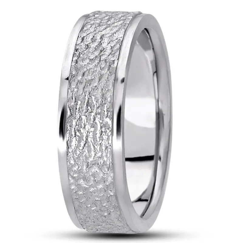18K white gold 7mm. same as picture diamond-carved-wedding-bands - alternate view 7
