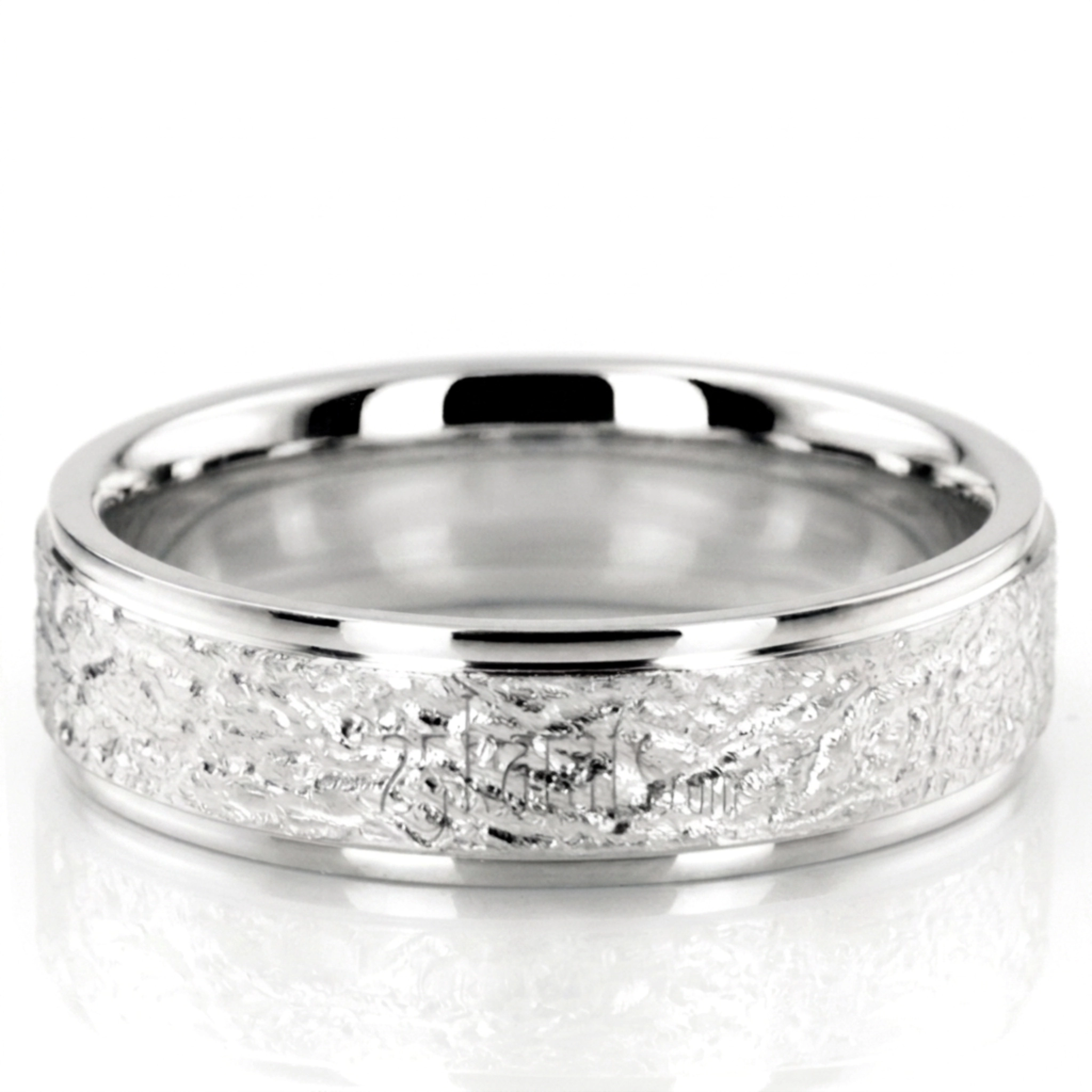 10K white gold 6mm. same as picture diamond-carved-wedding-bands - alternate view 2