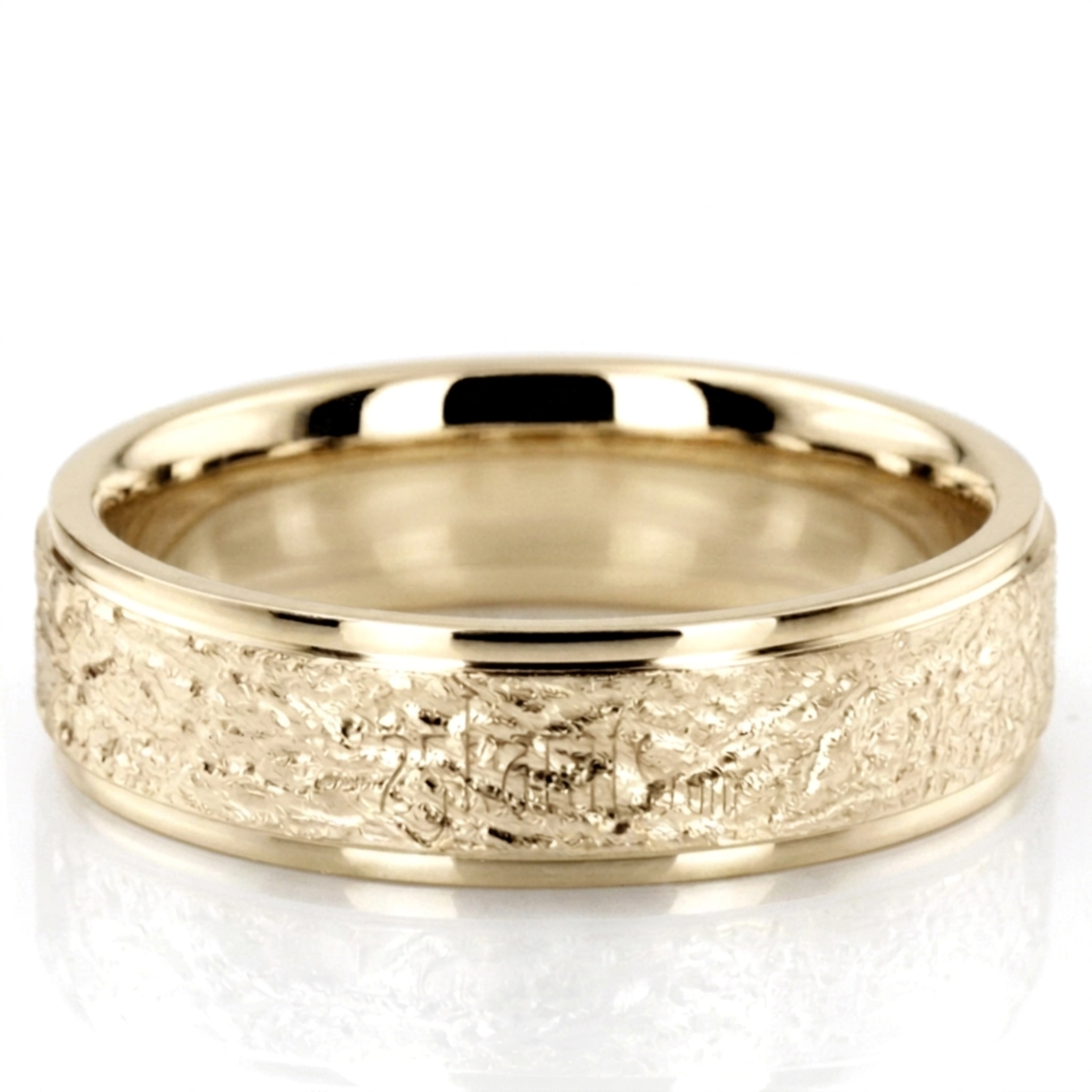 10K yellow gold 6mm. same as picture diamond-carved-wedding-bands - alternate view 3