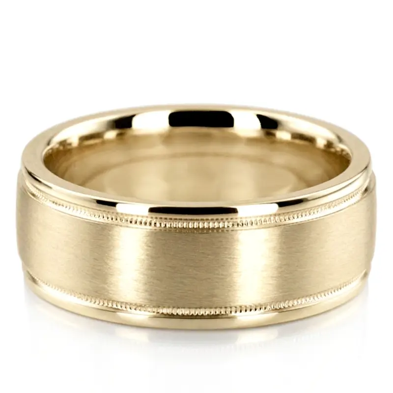platinum 8mm. satin finish diamond-cut-wedding-band - alternate view 2