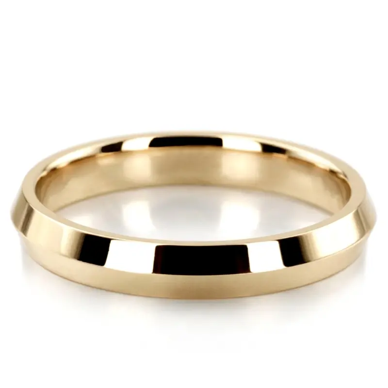 10K yellow gold 4mm. high polish diamond-cut-wedding-band - alternate view 2