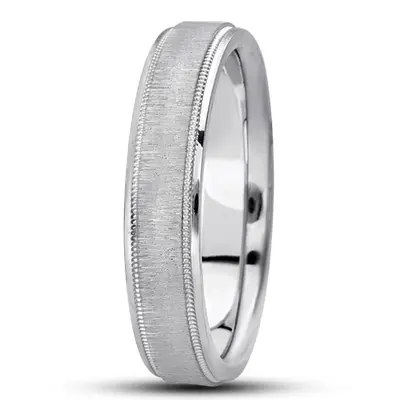 10K white gold 5mm. cross satin basic-carved-wedding-ring - main view thumbnail