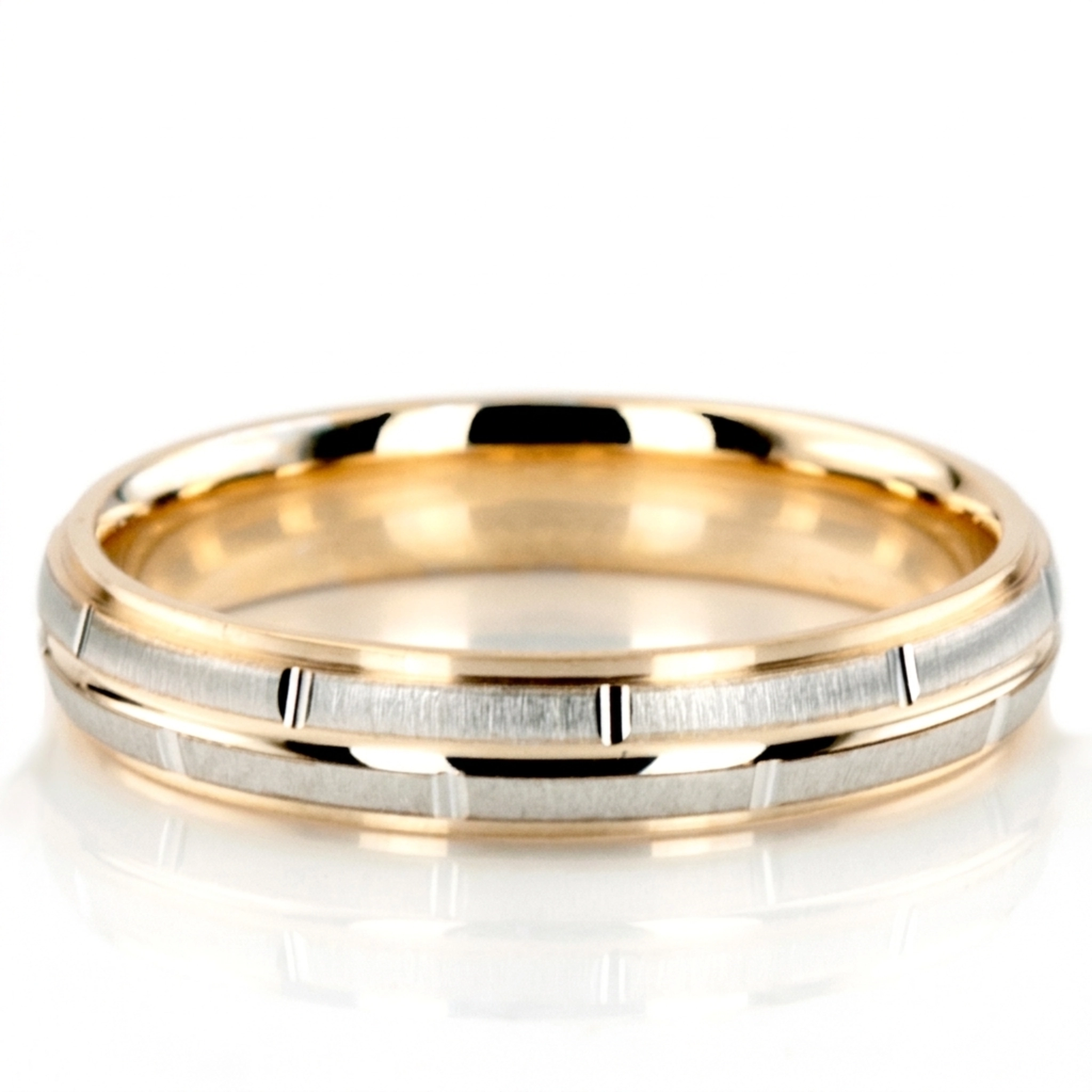 10K y-w-y-w-y gold 4mm. cross satin diamond-carved-wedding-ring - alternate view 12