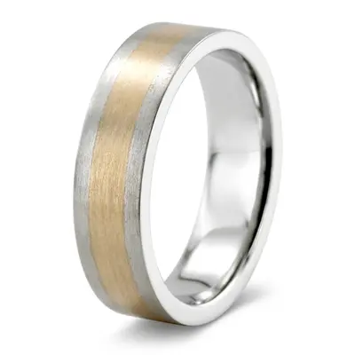 Elegant Two-Color Satin Wedding Ring 
