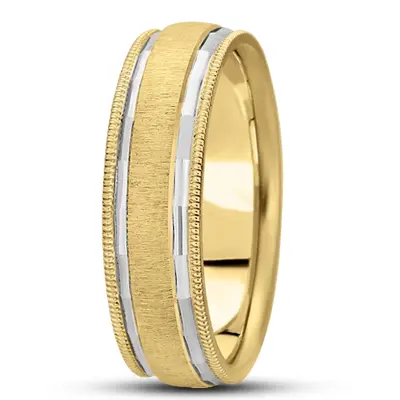 10K y-w-y-w-y gold 7mm. cross satin basic-diamond-carved-wedding-ring - alternate view 6 thumbnail