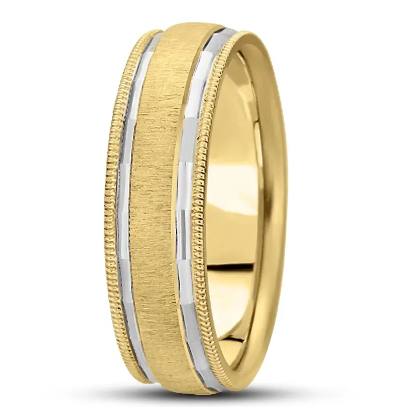 14K y-w-y-w-y gold 7mm. cross satin basic-diamond-carved-wedding-ring - alternate view 6