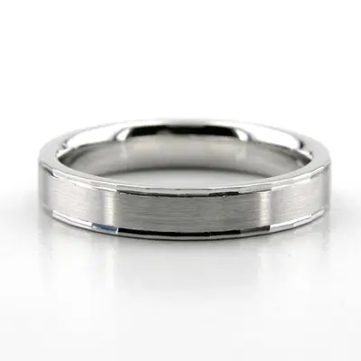 10K white gold 4mm. satin finish diamond-cut-wedding-band - alternate view 3 thumbnail