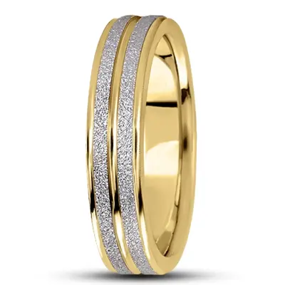 10K y-w-y-w-y gold 5mm. diamond cut basic-carved-weddingbands - alternate view 6 thumbnail