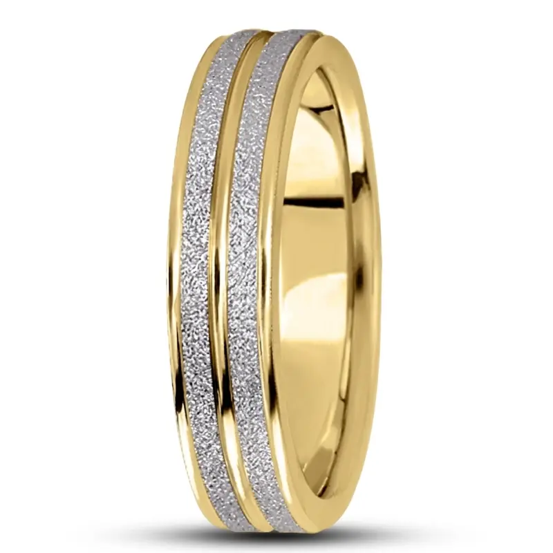 10K y-w-y-w-y gold 5mm. diamond cut basic-carved-weddingbands - alternate view 6