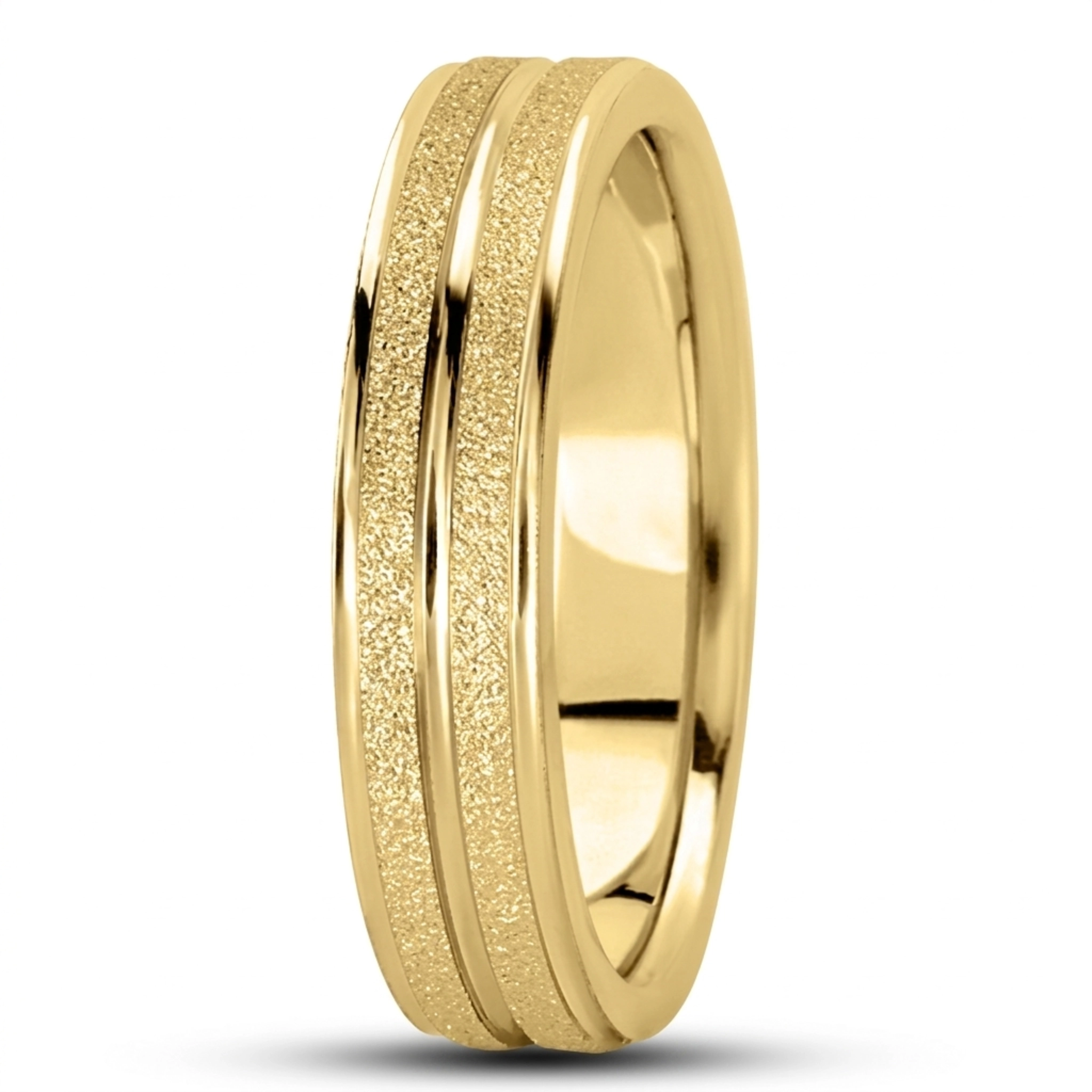 10K yellow gold 5mm. diamond cut basic-carved-weddingbands - alternate view 5