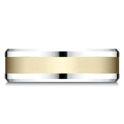 Benchmark 6mm Comfort Fit Drop Bevel Satin Finish Design Band