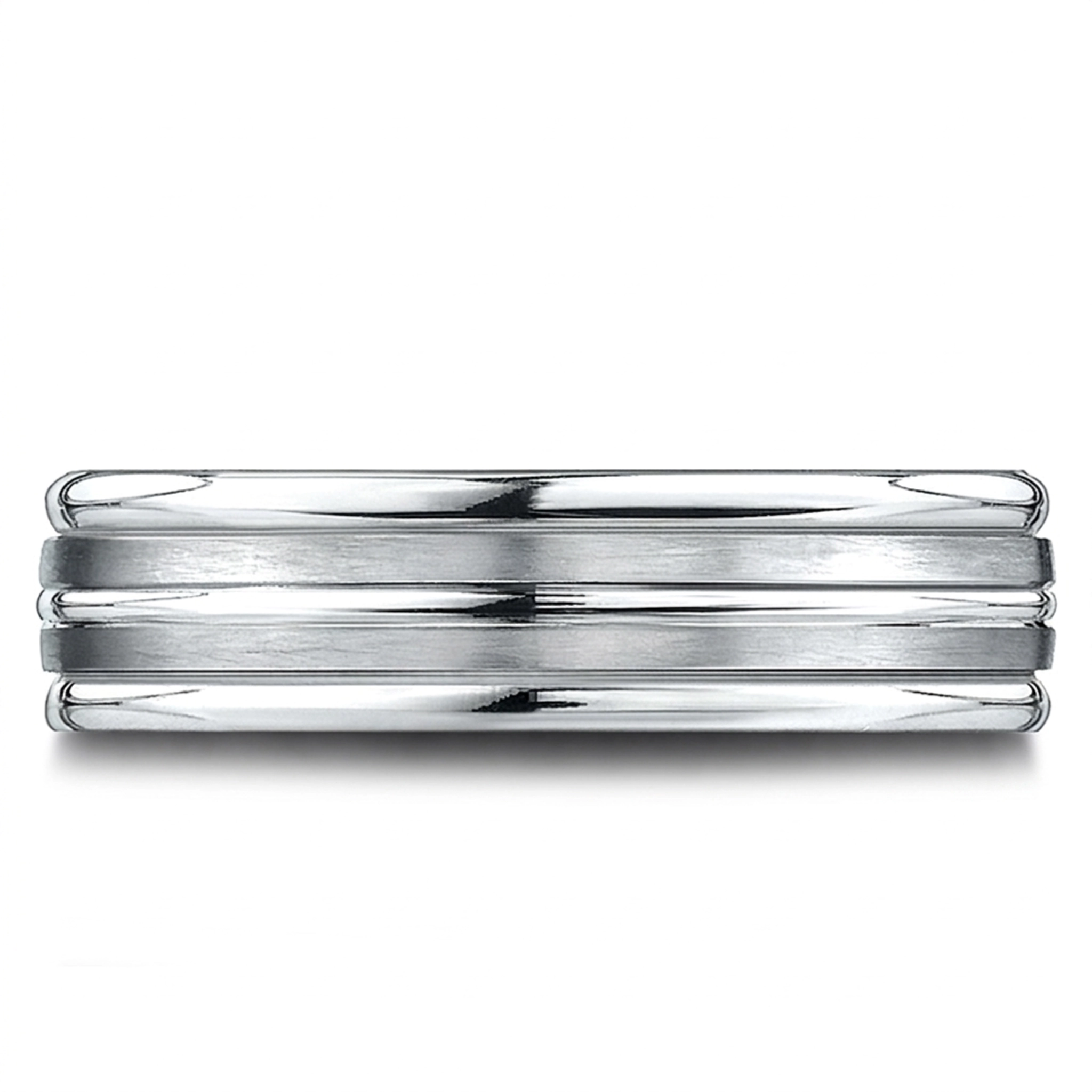 14K white gold 6.5mm satin Light-Comfort-Satin-Finished-High-Polished-Center - alternate view 4