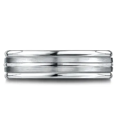 14K white gold 6.5mm satin Light-Comfort-Satin-Finished-High-Polished-Center - alternate view 4 thumbnail