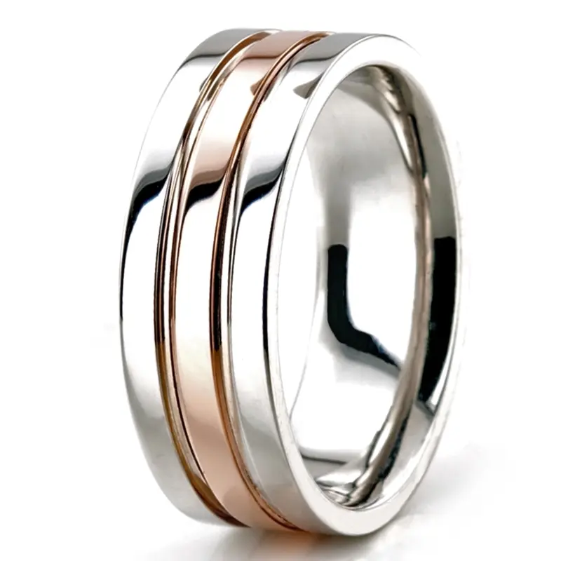 10K same as picture gold 7mm. satin two-tone-wedding-bands - alternate view 2