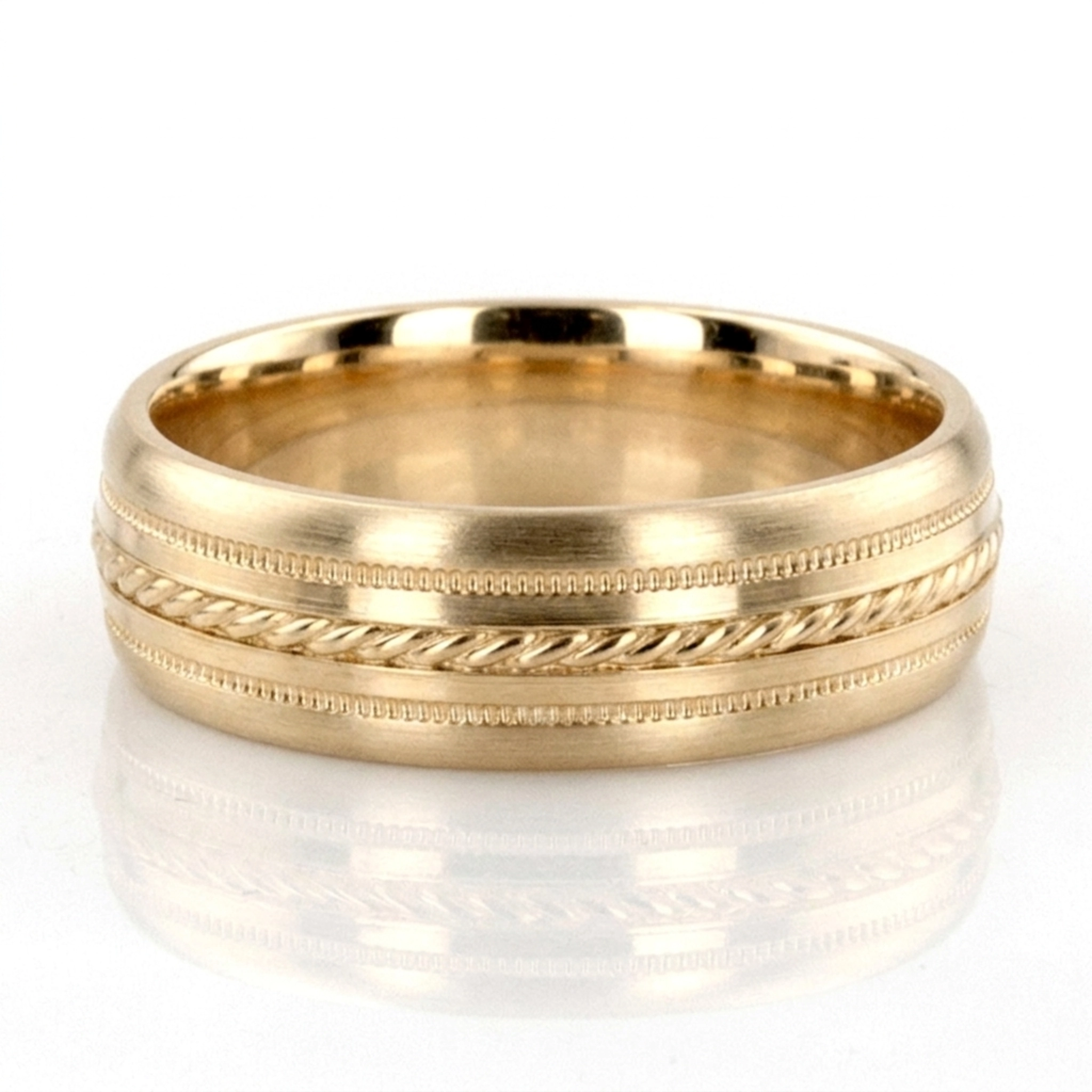 10K yellow gold 7mm. same as picture basic-carved-simple-wedding-bands - alternate view 2