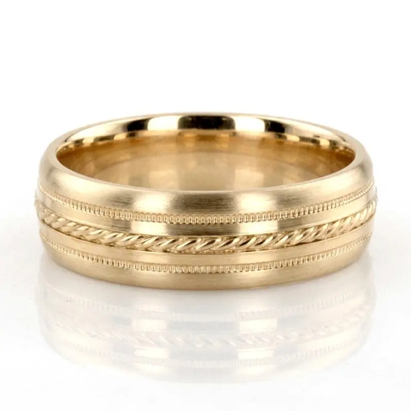 10K yellow gold 7mm. same as picture basic-carved-simple-wedding-bands - alternate view 2