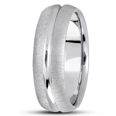 10K white gold 7mm. cross satin simple-carved-wedding-bands - alternate view 7 thumbnail