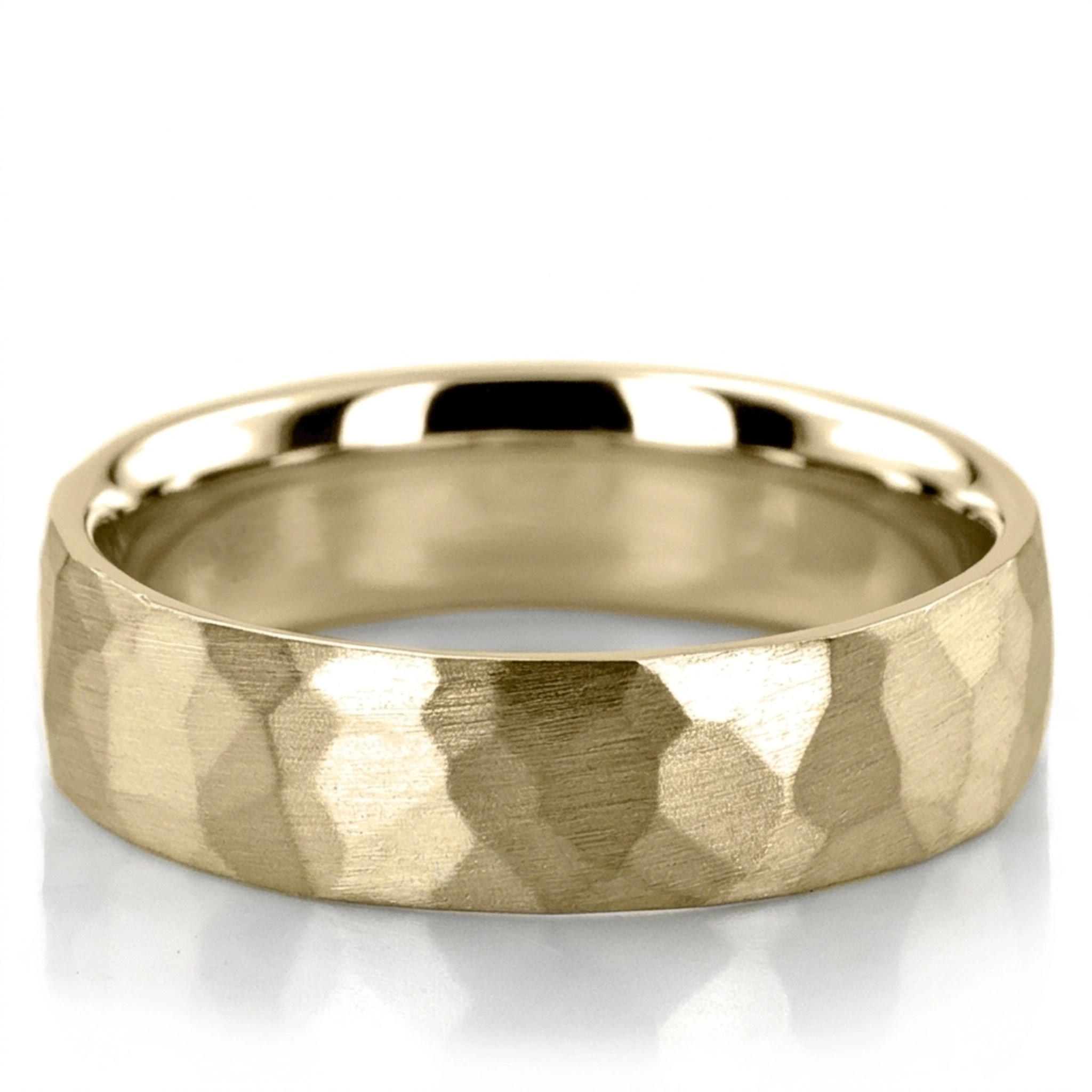 10K yellow gold 5mm. satin basic-diamond-carved-wedding-ring - alternate view 5