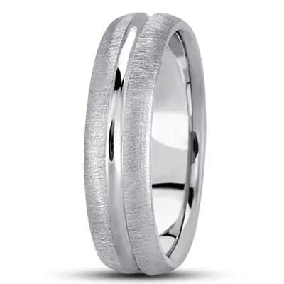 10K white gold 6mm. cross satin simple-carved-wedding-bands - alternate view 6 thumbnail