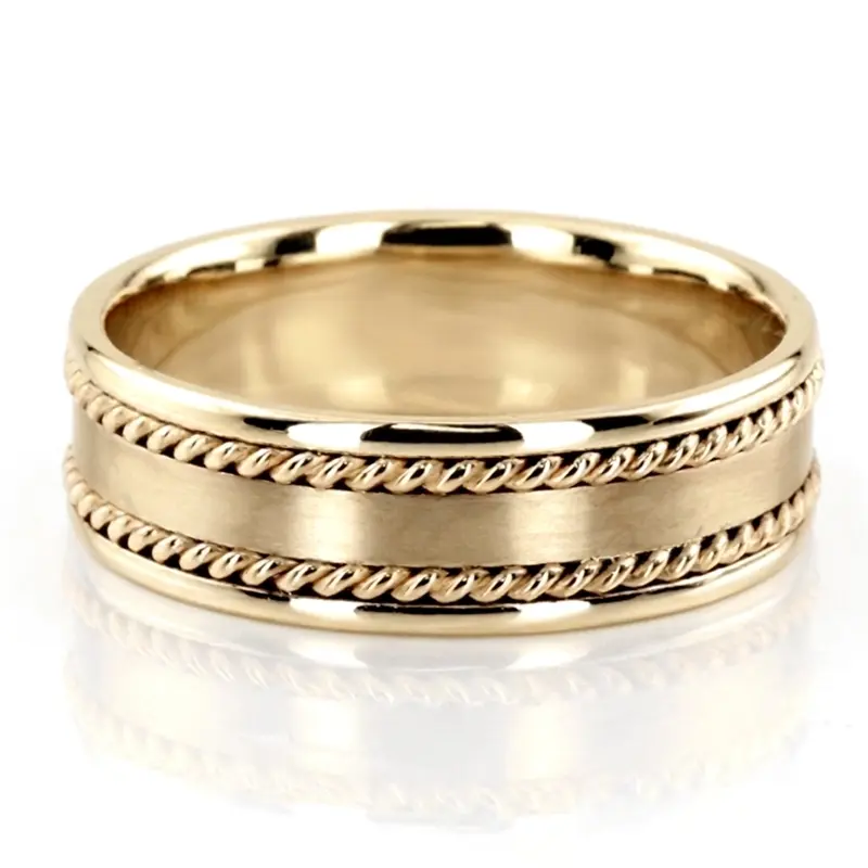 10K yellow gold 6mm. satin hand-made-wedding-band - alternate view 4