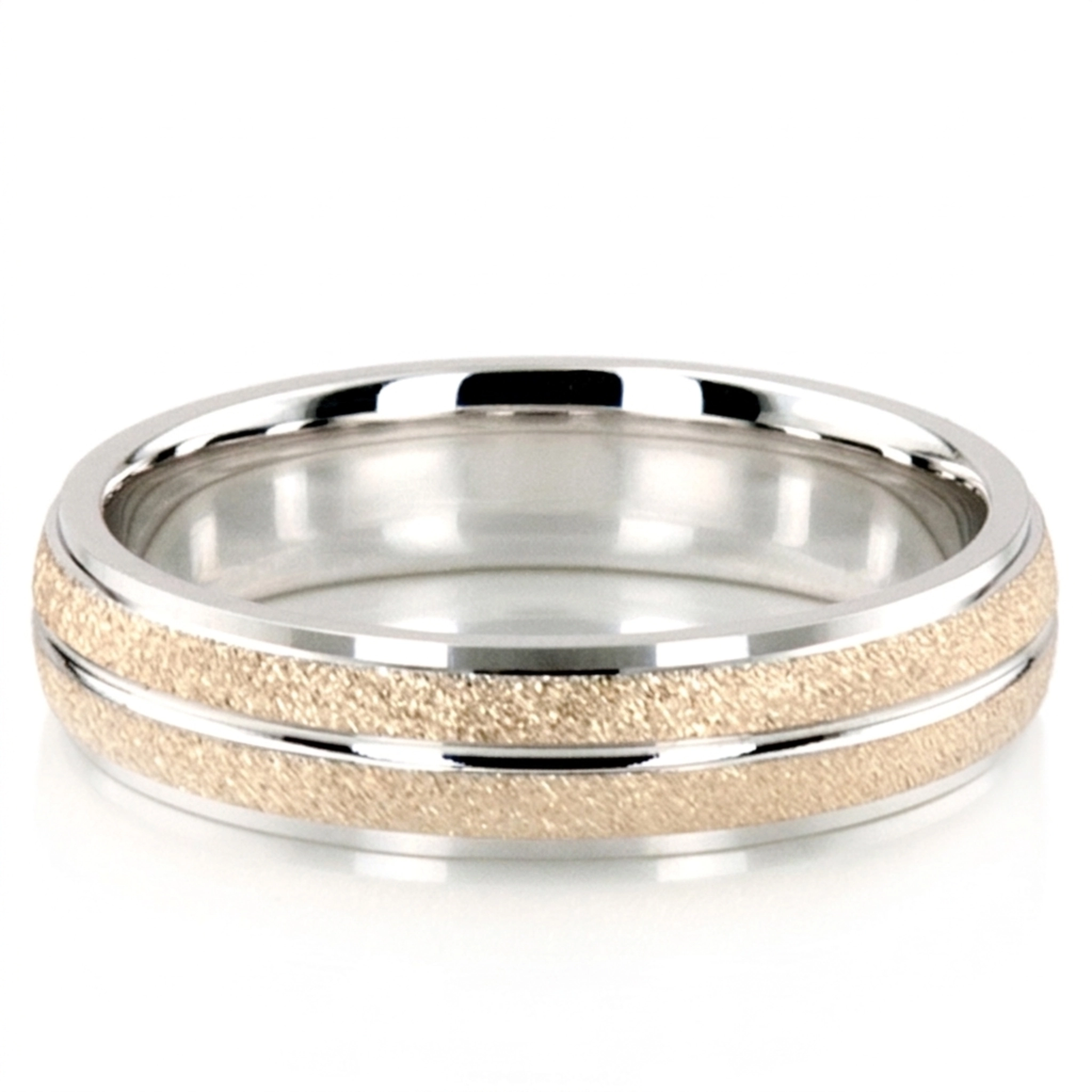 10K w-y-w-y-w gold 5mm. stone finish basic-carved-simple-wedding-bands - alternate view 10