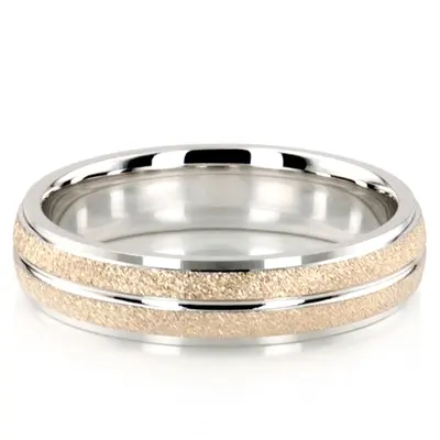 10K w-y-w-y-w gold 5mm. stone finish basic-carved-simple-wedding-bands - alternate view 10 thumbnail