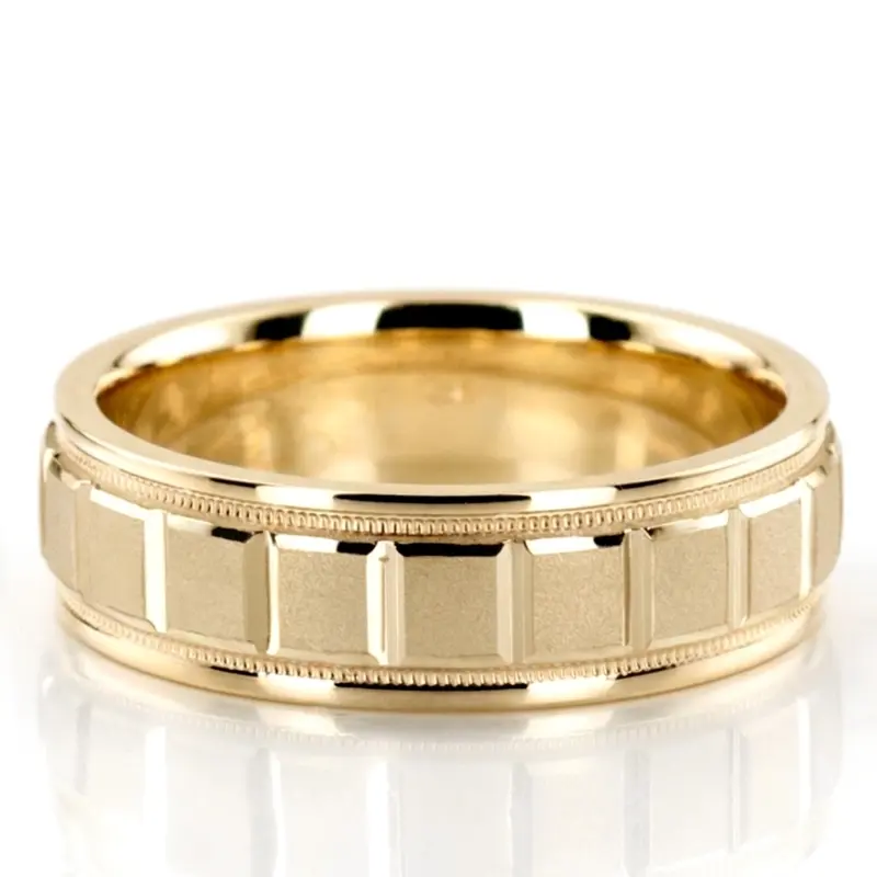 platinum 6.5mm sand blast two-tone-wedding-bands - alternate view 3