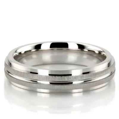 10K white gold 5mm. cross satin basic-carved-simple-wedding-bands - alternate view 8 thumbnail