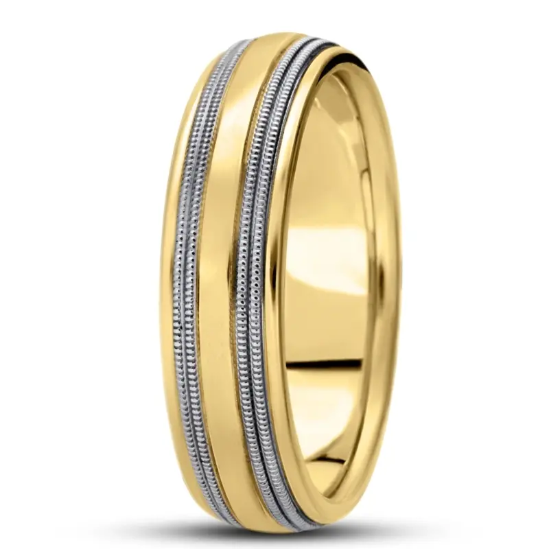 14K y-w-y-w-y gold 7mm. high polish basic-carved-simple-wedding-bands - alternate view 7