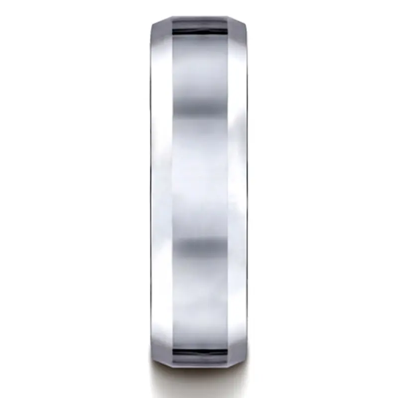 14K white gold 6mm. high polish 6mm–Comfort-Fit-High-Polished-Carved-Design-Band - alternate view 4