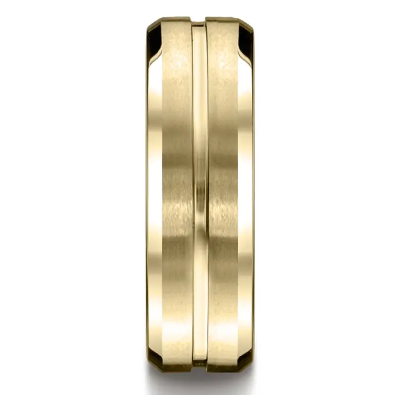 10K yellow gold 6mm. satin gold-platinum-palladium-6mm-Comfort-Fit-Satin-Fini - alternate view 3
