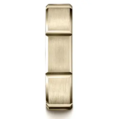 10K yellow gold 6mm. satin 6mm-Satin-Finished-Grooves-Carved-Band - alternate view 6 thumbnail