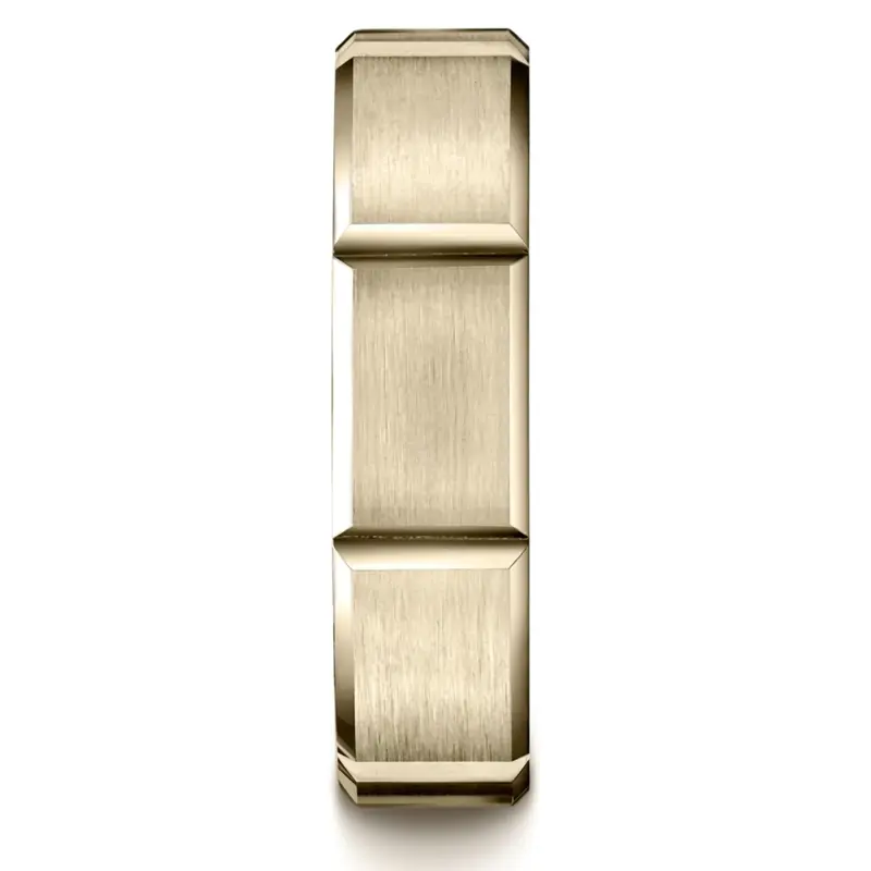 platinum 6mm. satin 6mm-Satin-Finished-Grooves-Carved-Band - alternate view 6