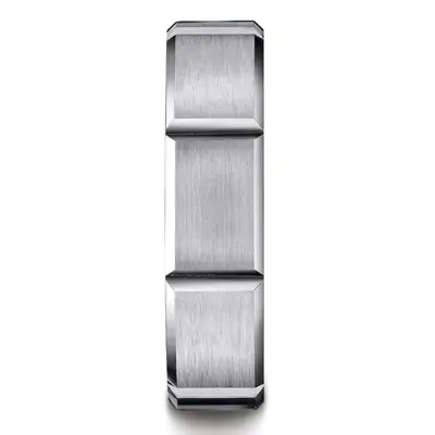 10K white gold 6mm. satin 6mm-Satin-Finished-Grooves-Carved-Band - alternate view 5 thumbnail