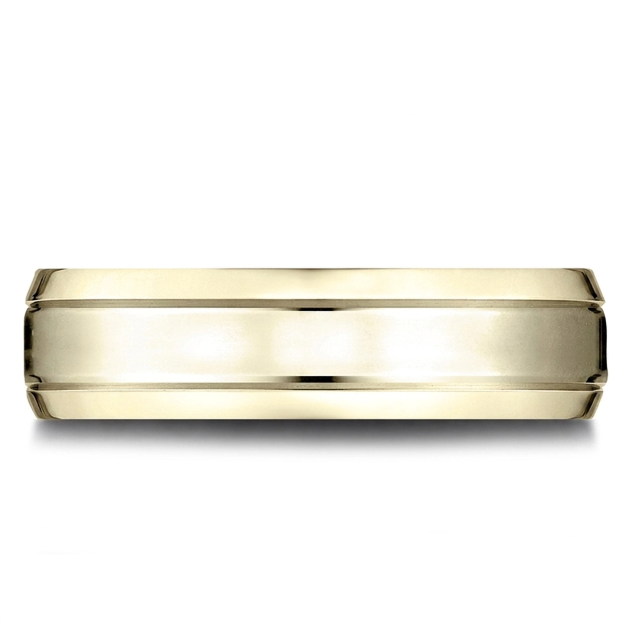 14K yellow gold 6.5mm high polish Light-Comfort-High-Polished-Carved-Design-Band - alternate view 6