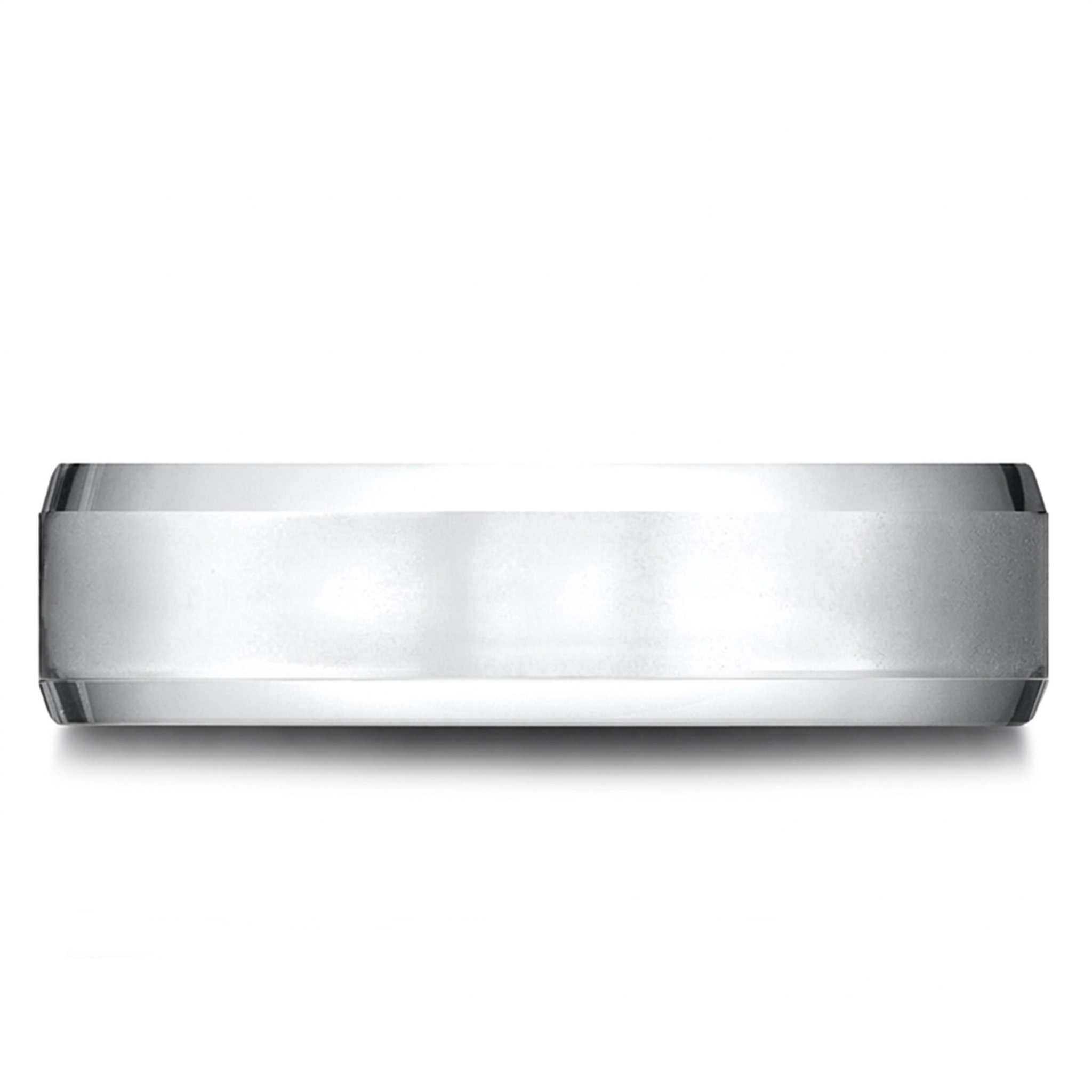 14K white gold 6.5mm high polish Light-Comfort-High-Polished-Carved-Design-Band - alternate view 5