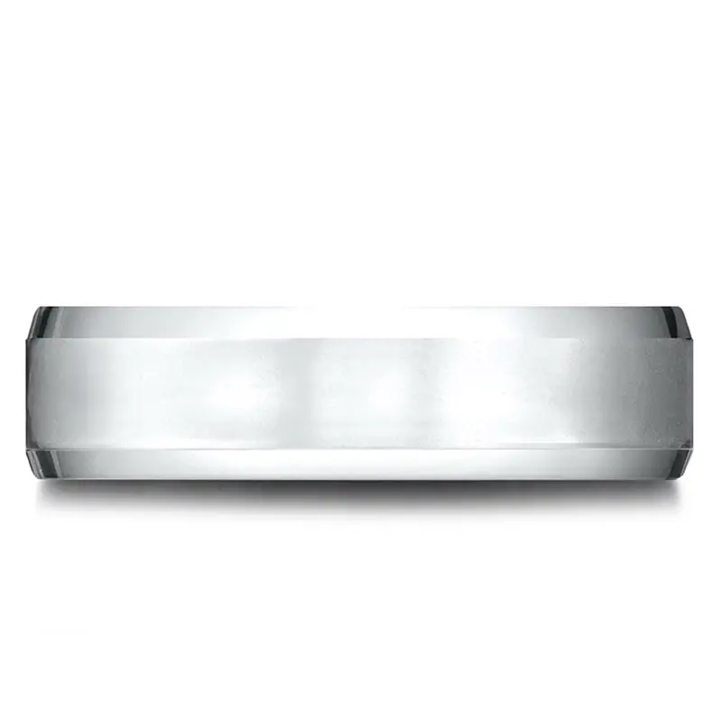14K white gold 6.5mm high polish Light-Comfort-High-Polished-Carved-Design-Band - alternate view 5