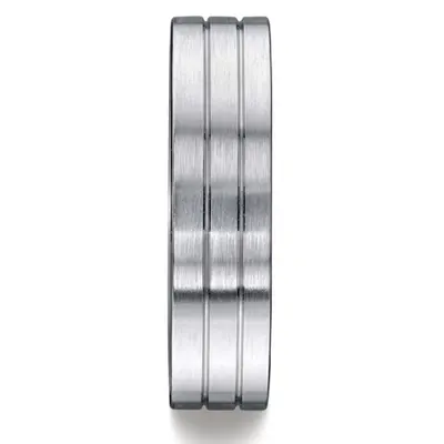10K white gold 6mm. satin 6mm–Comfort–Fit-Satin-Finished–with-Parallel-Cente - alternate view 5 thumbnail