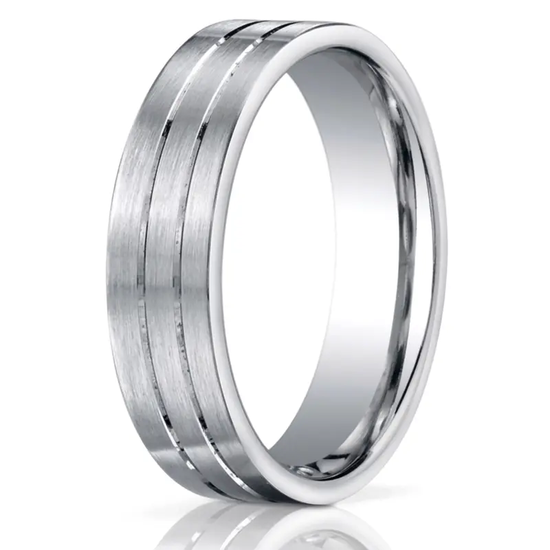 platinum 6mm. satin 6mm–Comfort–Fit-Satin-Finished–with-Parallel-Cente - alternate view 4
